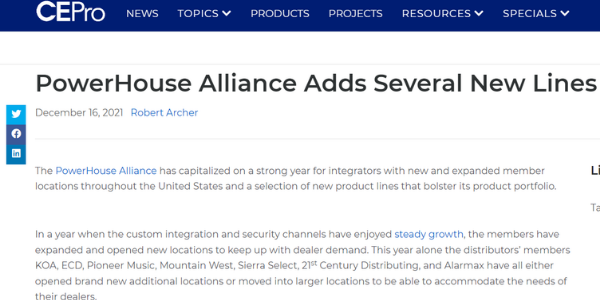 PowerHouse Alliance Adds Several New Lines